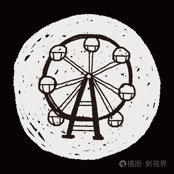 摩天轮涂鸦插画-正版商用图片1j1u9q-摄图新视界