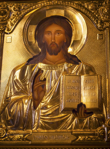 金色的耶稣图标大教堂圣 Michael 修道院大教堂桂金