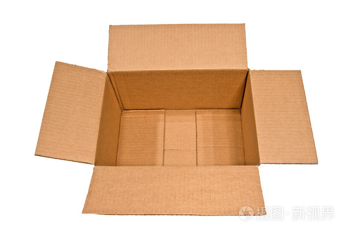 孤立在白色背景上的大打开的盒子
