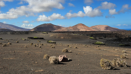 火山山在兰萨罗特岛岛，加那利群岛，西班牙