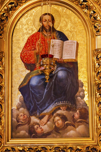 金色的耶稣天使图标大教堂圣 Michael 修道院抓