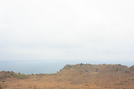 蓝色的海洋上岛韩国济州岛火山口