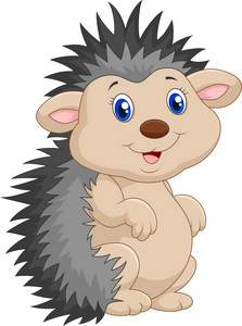 麻雀, 松鼠和驼鹿动物可爱的卡通刺猬儿童成人着色