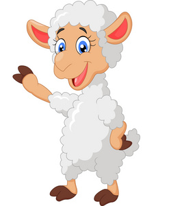 小羊站在干净的脚注下着色小羊站在房子附近小羊羊站在篱笆附近小羊羔