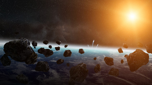 陨石撞击地球在空间上