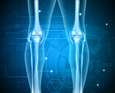 健康人的双腿膝盖关节的技术背景