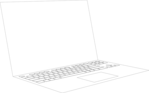 笔记本电脑素描图片