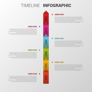 平多彩抽象时间线图表矢量图