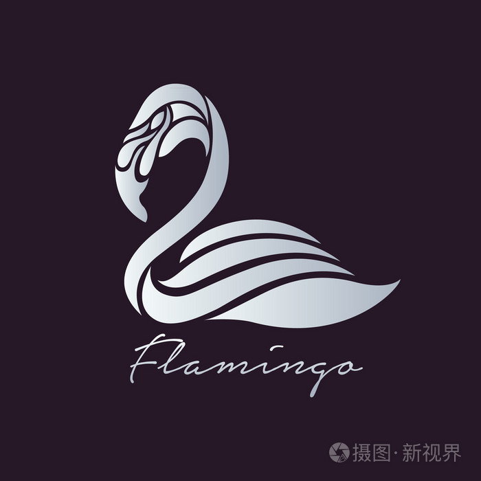 火烈鸟的标志矢量