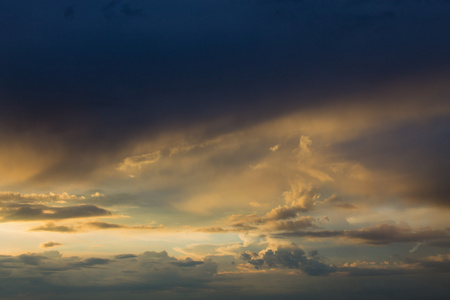 多云的日落天空背景图片