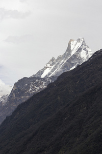 鱼的尾巴或在尼泊尔 Mt.Machhapuchhare