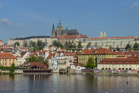 布拉格城堡与河伏尔塔瓦河