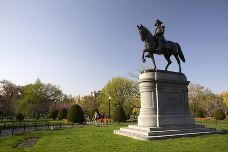 乔治  华盛顿雕像在波士顿公共花园