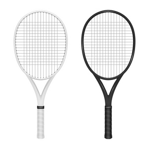 两个网球拍白色和黑色