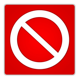 空白的标志禁止与白色象征空红色方形禁止标志照片