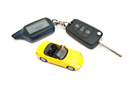 黄色的车和钥匙