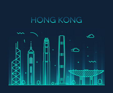 香港剪影hong 香港城市剪影照片
