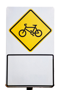 在孤立的招牌自行车符号