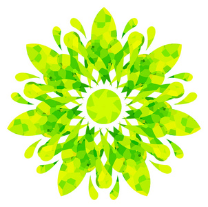 水彩画模式黄色绿色抽象花