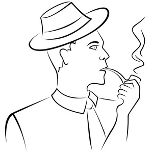 男人抽烟斗图片头像图片