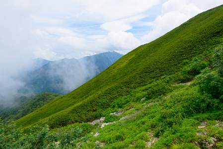 日本南部阿尔卑斯山的风景