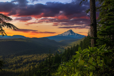 美丽的风景的胡德山在俄勒冈州，美国