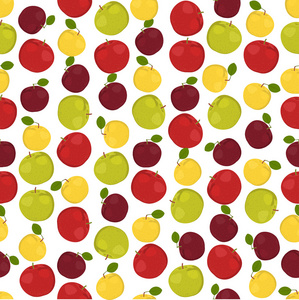 无缝的彩色背景由不同种的苹果
