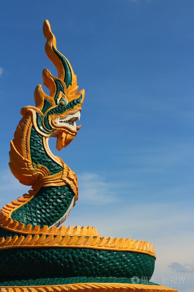 蓝蓝的天空背景上的龙