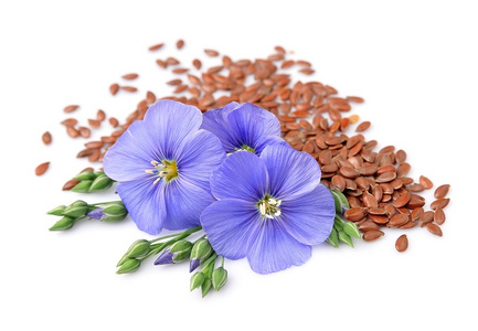 亚麻籽与鲜花图片