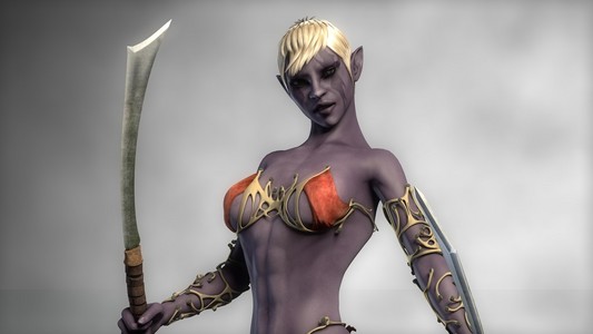 黑暗精灵女战士照片