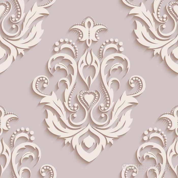 在巴洛克风格的无缝壁纸.可用于背景和页面填充 web 设计.矢量图