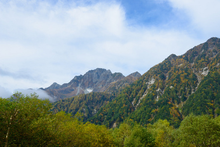 日本北部阿尔卑斯山的风景