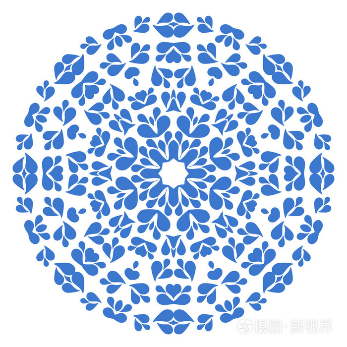 白色背景上的圆蓝色图案