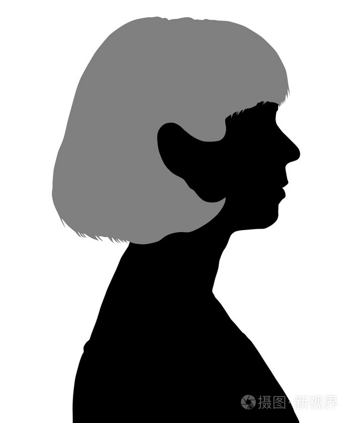 一个女人在配置文件中的剪影插画-正版商用图片1j3j8x-摄图新视界