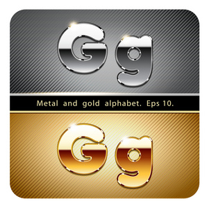 铬金属和金色字母 G