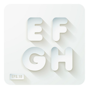 字母表中的字母 e f g h