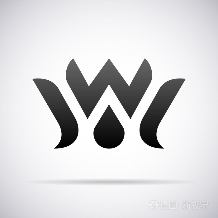 矢量标志为信w设计模板的