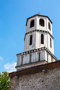 在保加利亚普罗夫迪夫市的古老教堂塔楼