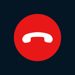 红色圆圈矢量现代电话图标