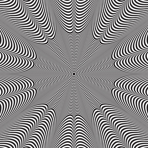 抽象矢量黑色和白色条纹背景.视错觉照片