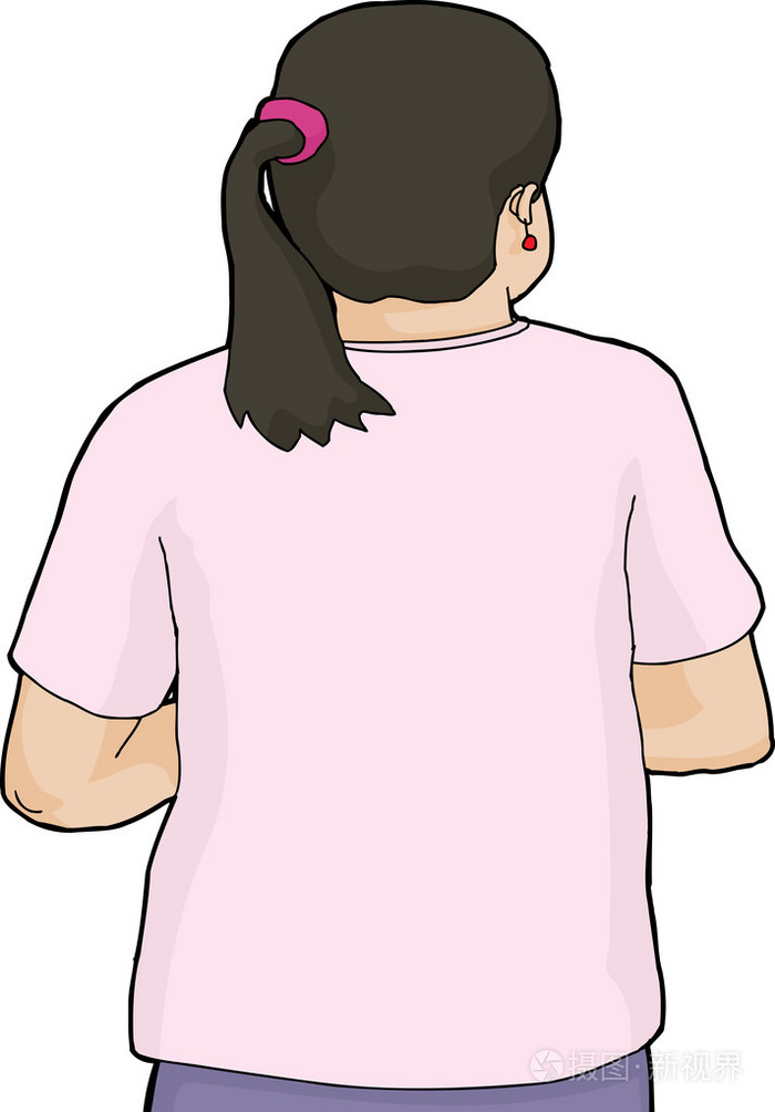 扎马尾辫的后部视图女人