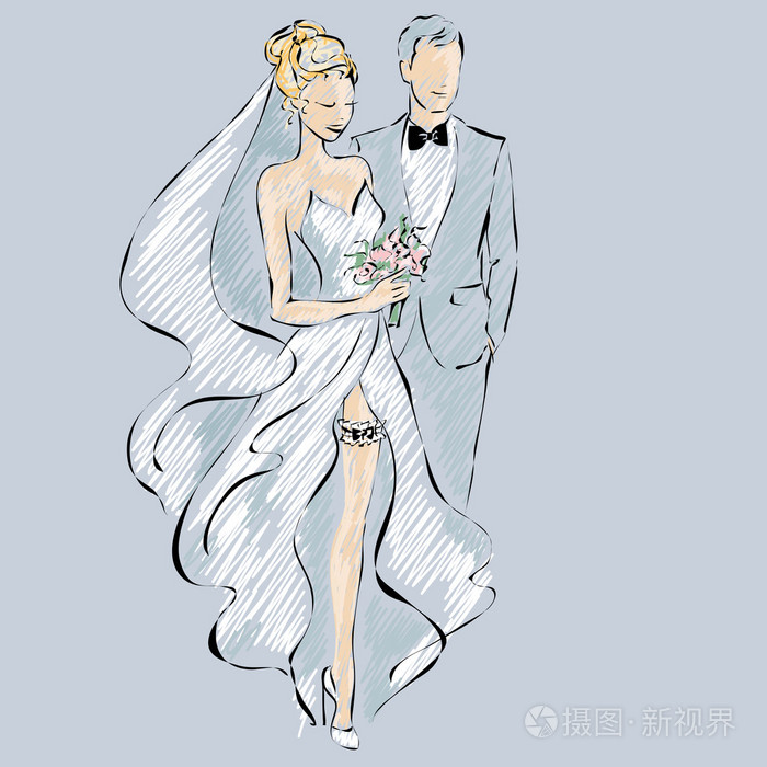 甜蜜的情侣的婚礼一天邀请