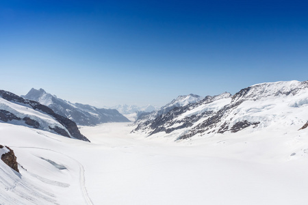 少女山冈，阿尔卑斯山，瑞士的阿莱奇冰川