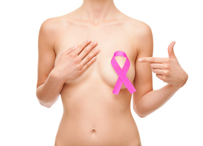 女人用乳房癌认识丝带