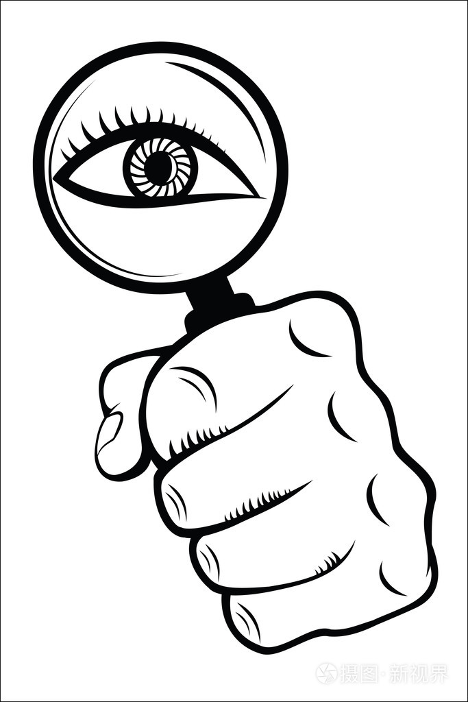 带眼睛的放大镜插画-正版商用图片1j495f-摄图新视界