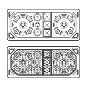 专业音乐会巡演阵列扬声器黑暗轮廓 illustrati