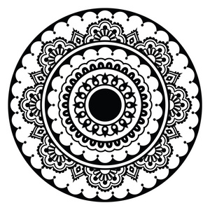 桌巾圆蕾丝花纹手绘圆线无缝花纹观赏圆花边图案,圆形背景与许多细节