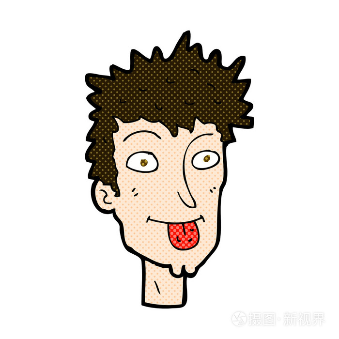 漫画卡通人伸出舌头