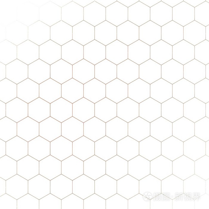 蜂窝形黄金六角像素网格图