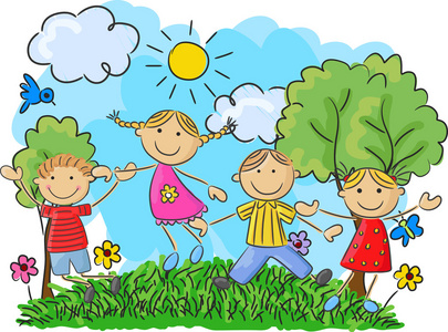 卡通孩子跳舞卡通小孩子跳,一起跳舞照片